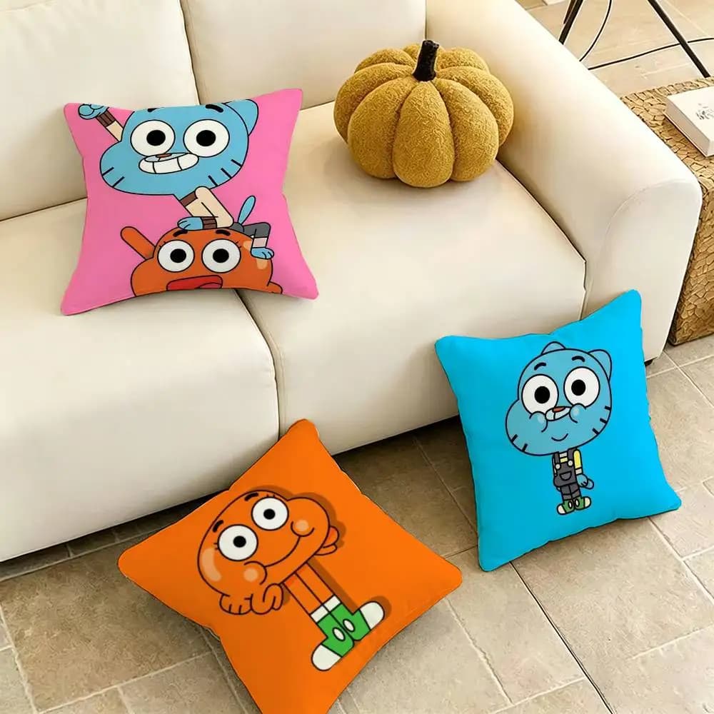 The Amazing World Of Gumball-L Square Double-Sided printed Pillow Case Bedroom Bedside Pillow Sofa Cushion Cover Gift