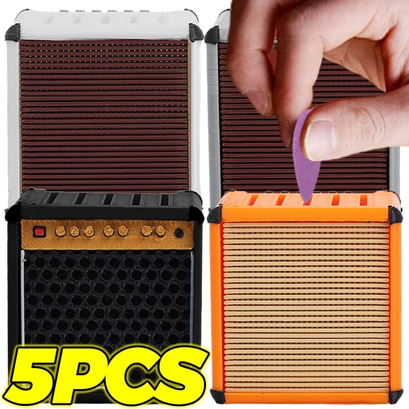 Scatola portaoggetti per plettri per chitarra stampata in 3D, organizer per plettri, supporto per display per accessori musicali portatili multifunzione, decorazioni per l'home office