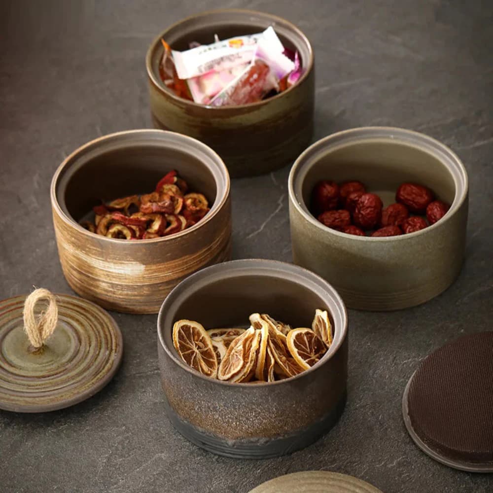 Modern Ceramic Storage Jar Tea Box Home Candy Coffee Can Food Container Countertop Ornaments Sealed Storage Jar Home Decoration