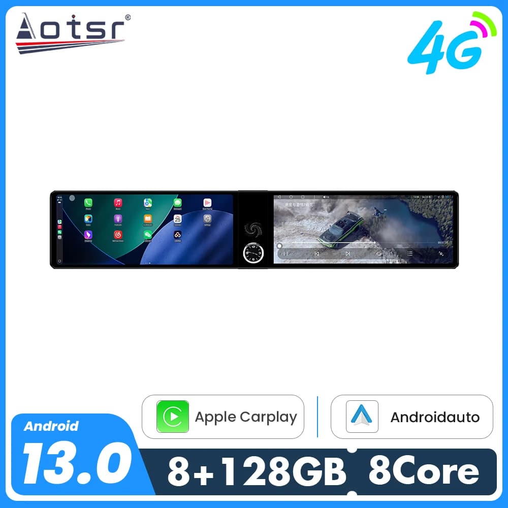 Per Toyota Camry 2012-2015 12.3 pollici Dual-Screen HD Touchscreen Navigazione GPS Carplay Auto Radio Accessorio di aggiornamento Android 13