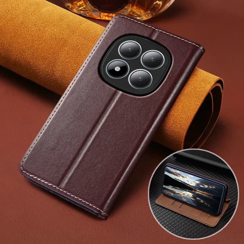 Per XIAOMI Redmi Note14 Nota 14S 14 Pro + Plus 5G Custodia Flip Napa Texture Cover magnetica Custodie a portafoglio in vera pelle di vacchetta