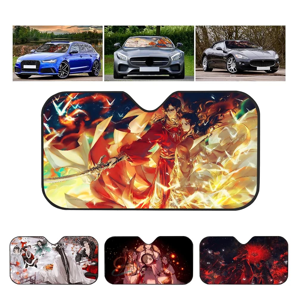 Anime Tian Guan Ci Fu Anmie Protezione solare per auto Parabrezza riscaldato Parasole Finestra per auto Parabrezza Copertura Parasole Visiera parasole automatica