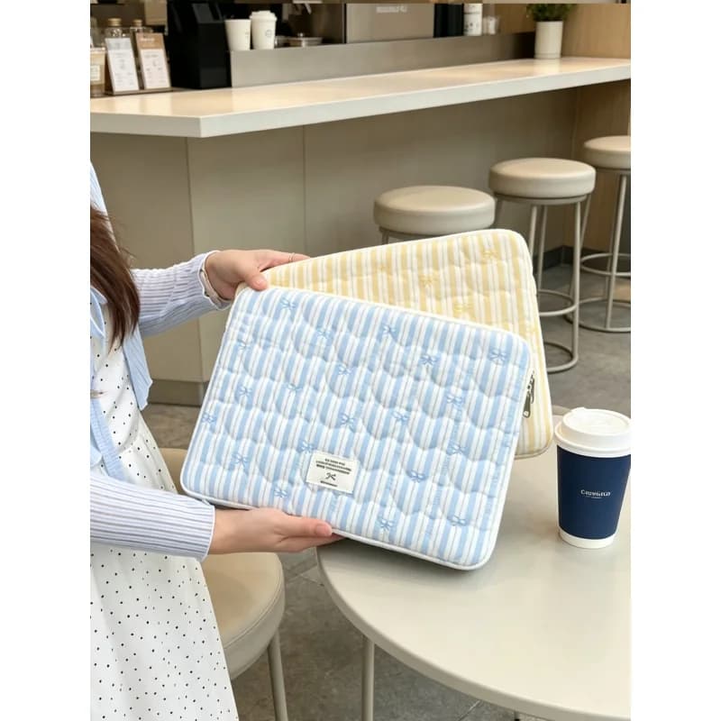 Korean Cute bow Laptop Sleeve Bag11 13.3 14 15 15. 6 16 Inch Shockproof Protective Notebook Pouch Travel Tablet Storage Case
