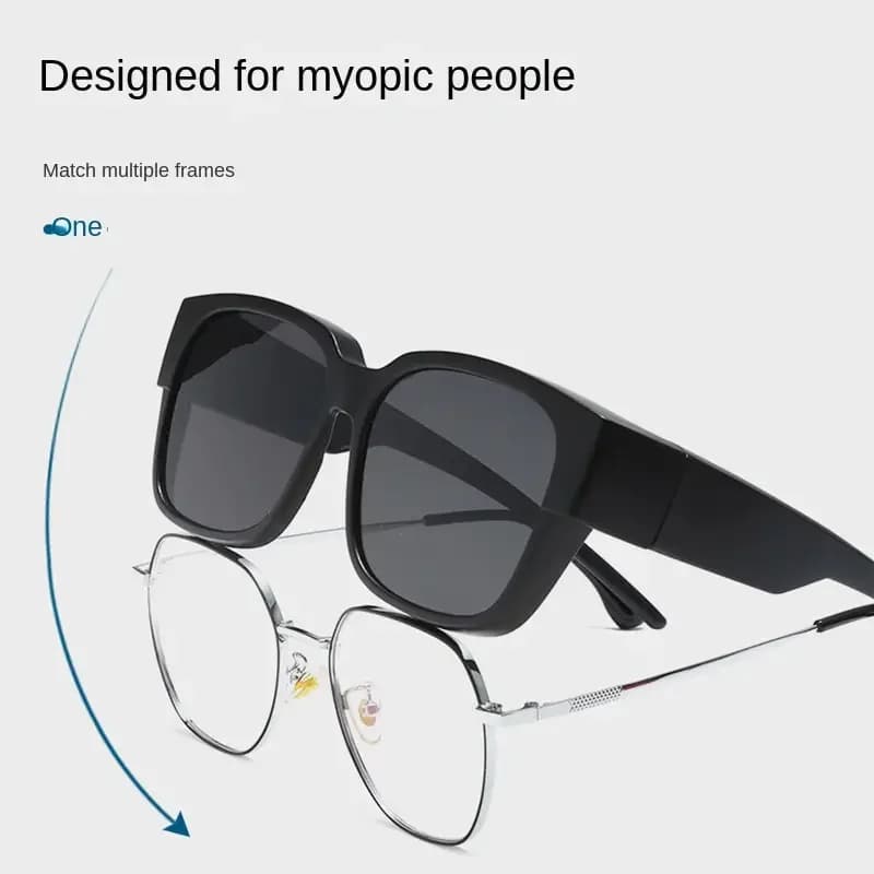 Fashion Polarized Sunglasses Cover Over Myopia Prescription Glasses Portable Men Women Vintage Fishing Driving Eyewear Goggles 2