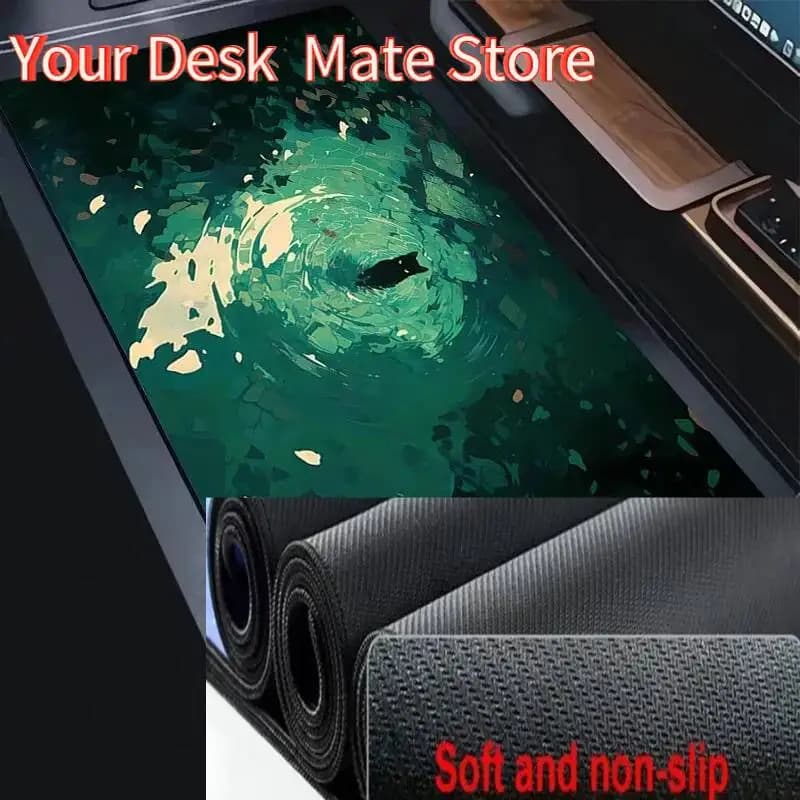 Tappetino per mouse Anime Piante verdi Stampa HD Tappetino per mouse Laptop Catoon Black Cat Gaming Desk Tappetino per mouse PC Gamer Cabinet Tastiera Pad Regalo