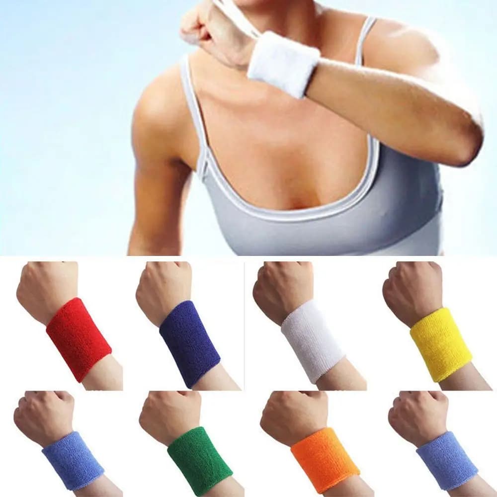 Fascia da Polso in Cotone per Yoga, Fitness, Tennis, Badminton - Supporto e Protezione per il Polso, Fascia Assorbi-Sudore