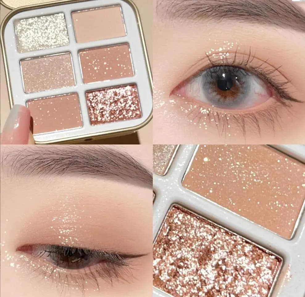Matte Glitter 6 colori palette di ombretti scatola di latta palette di ombretti in polvere opaca perlescente a lunga durata CosmeticT2365