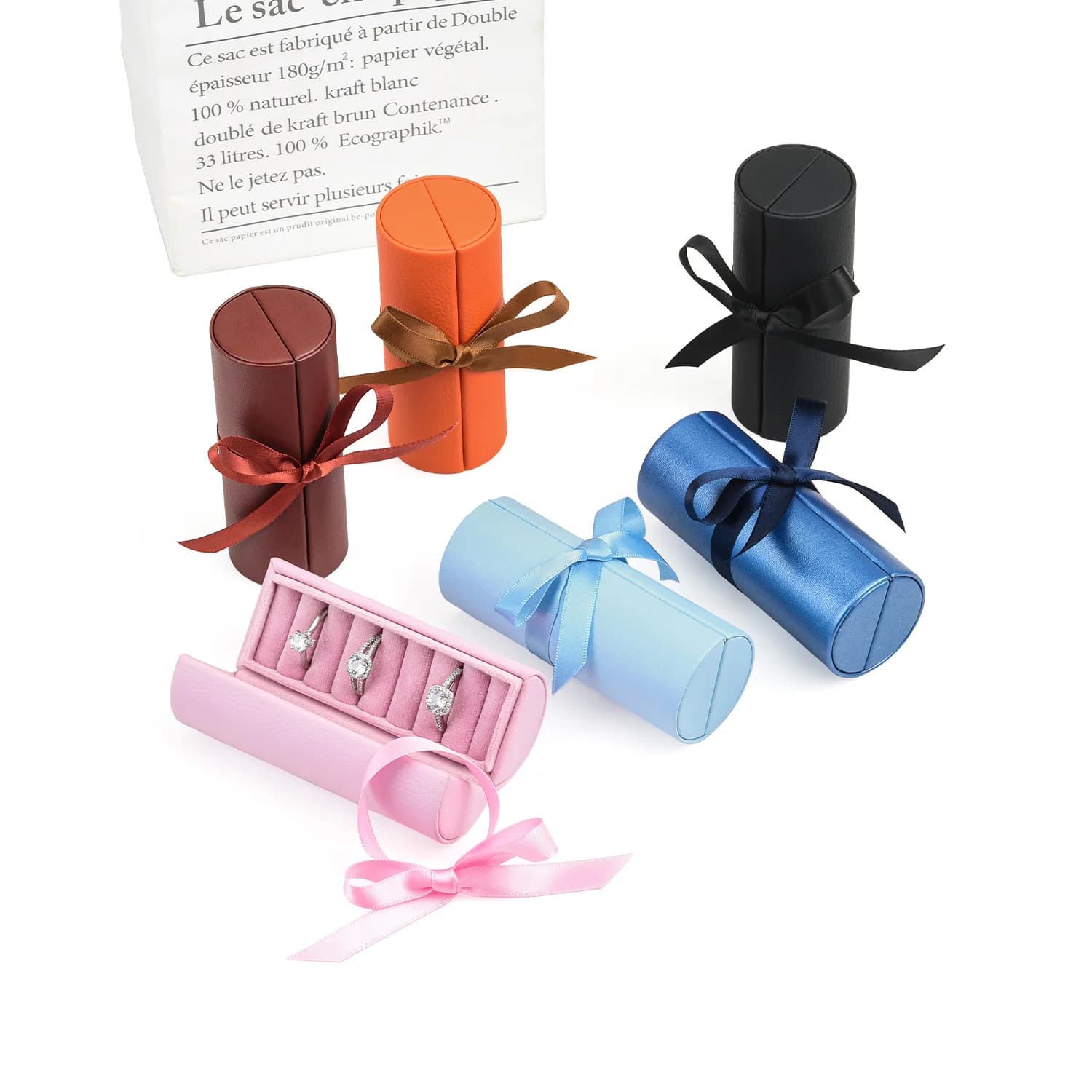 Portagioie da donna in pelle PU, organizer per orecchini, custodia portatile per anelli e collane, espositore e contenitore regalo