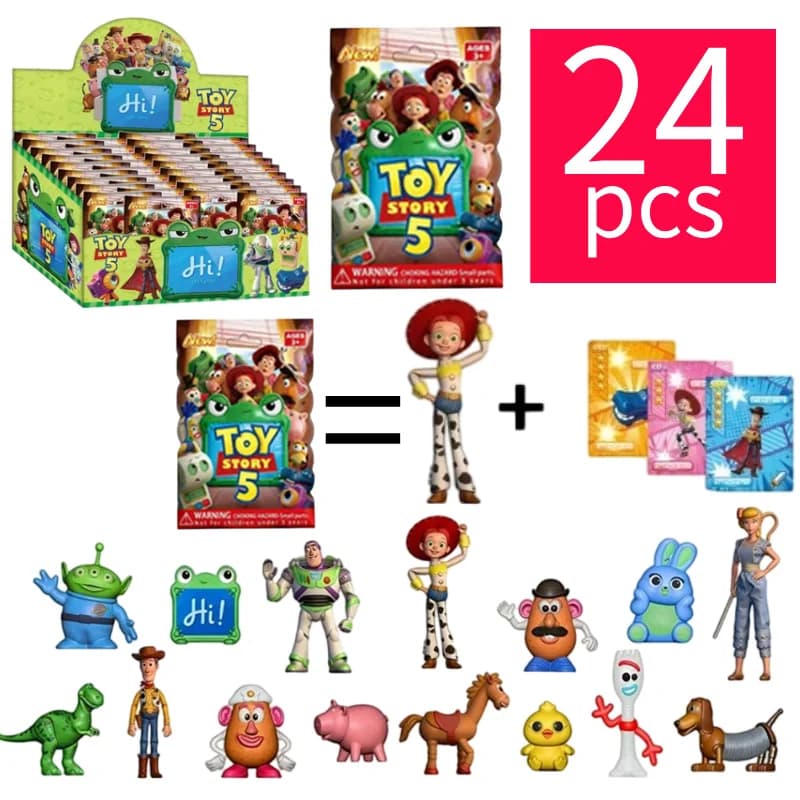 Random 24PCS Toy Story Style Anime Figure Blind Box Cute Doll Model Statue Collectible Toy Birthday Gift for Adult Toy
