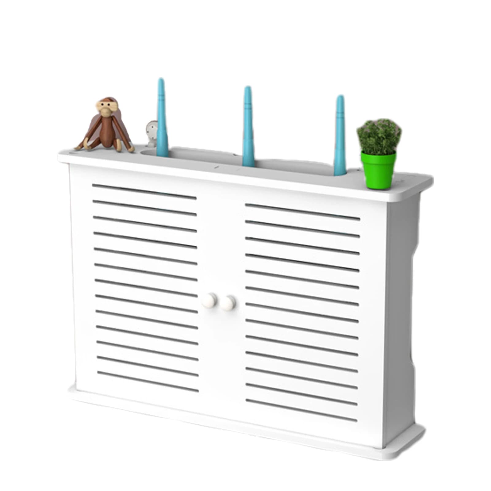 Scatola portaoggetti per router WiFi con porta dell'armadio Scaffale portaoggetti da parete sicuro senza punzonatura Set-top box TV Internet per soggiorno camera da letto