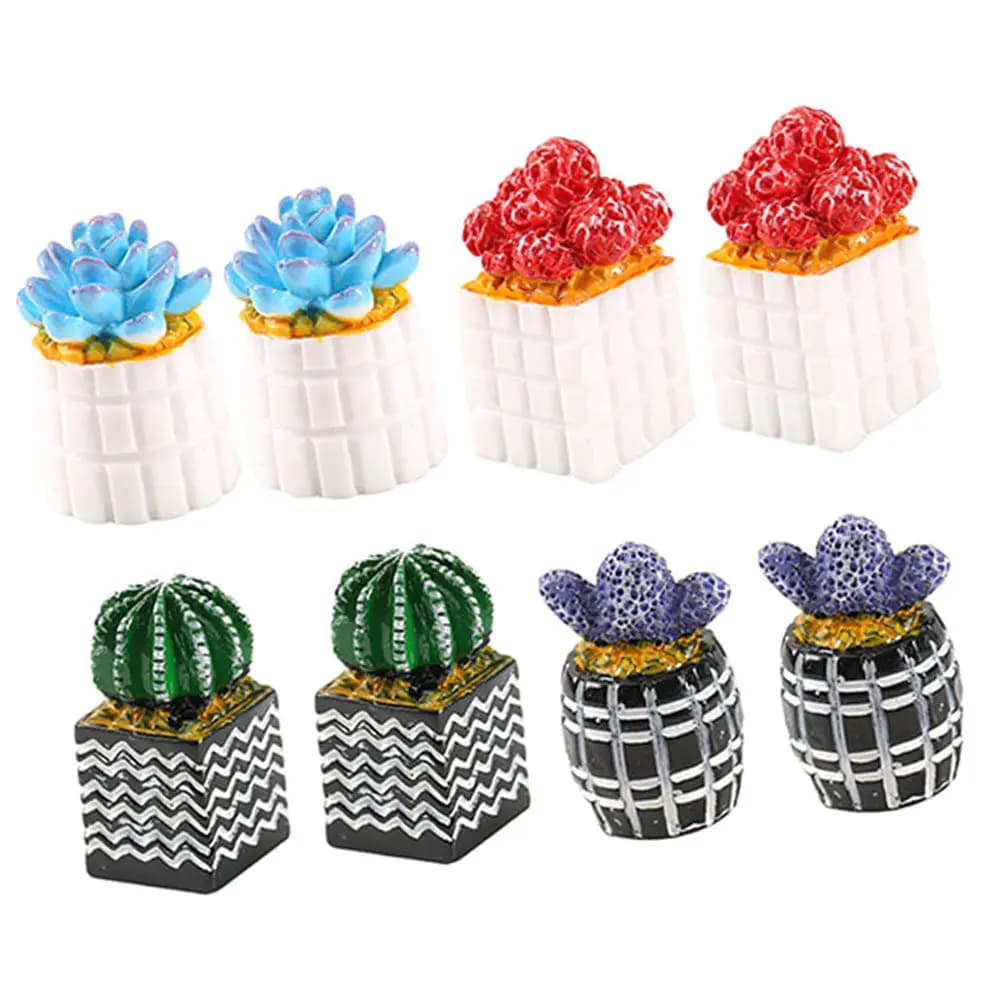 8 Pezzi Mini Piante Grasse Artificiali in Vaso per Oggetti di Scena Fotografici, Decorazioni per Casa, Ufficio, Scrivania, Paesaggi in Miniatura, Piccole Decorazioni