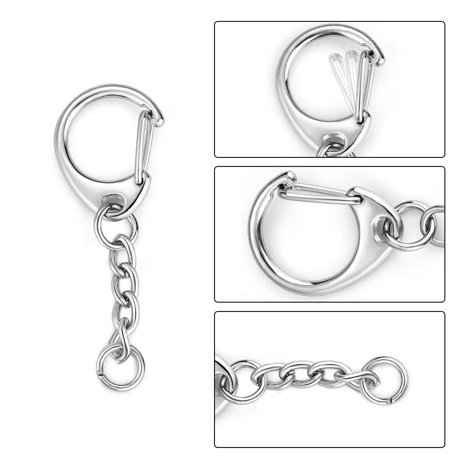 5/10 pz Nastro Aragosta Chiusura 45-60mm Catena a forma di C Catenacci Connettore per Gioielli FAI DA TE Che Fanno Risultati Portachiavi Accessori