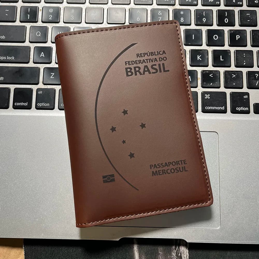 Copertina per passaporto brasiliano in vera pelle fatta a mano Porta passaporto brasiliano in vera pelle