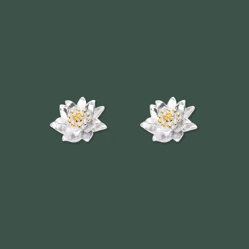 Orecchini a bottone con fiore in argento sterling 925, design elegante e sofisticato, regalo per ragazze, orecchini semplici in stile coreano per le donne