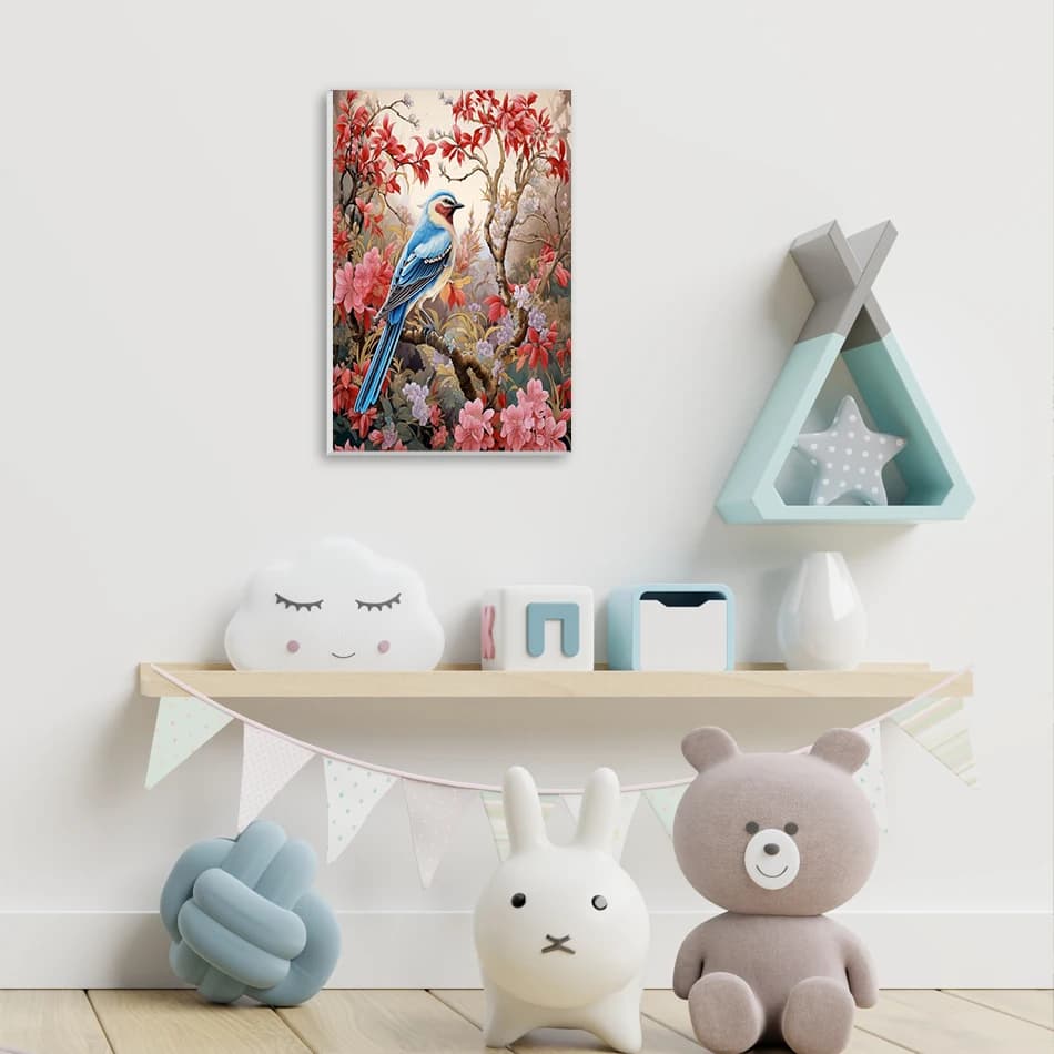 SDOYUNO Pittura con numeri: Disegno facile di uccelli e animali per principianti, 20x30cm con cornice, Quadro fai da te da parete