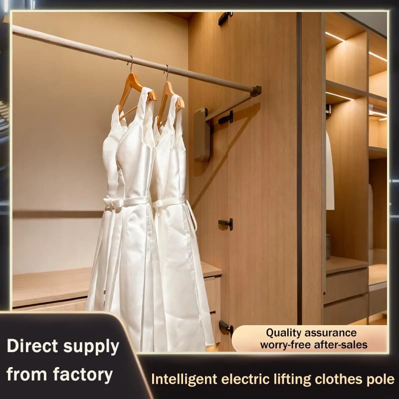 Summit smart electric hangers rod with automatic lifting, voice and touch control, for the organization of cabinets and wardrobe