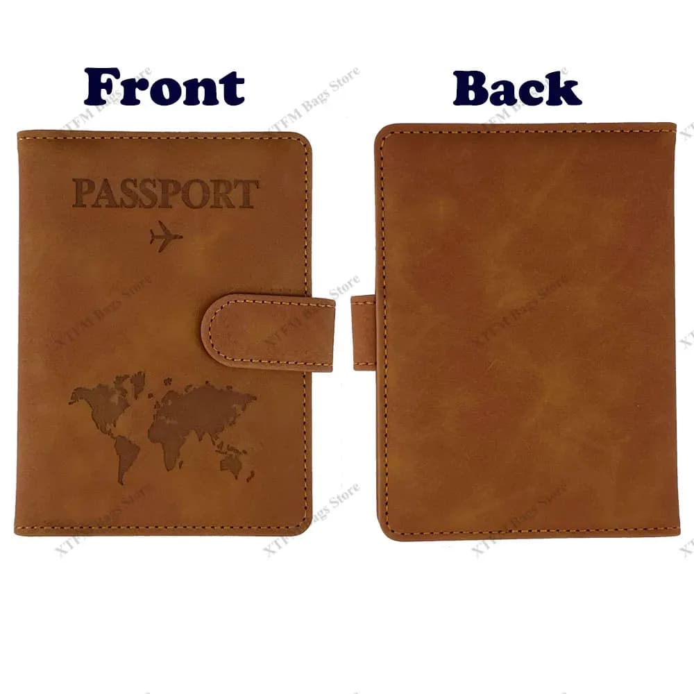 Customized Name Passport and Card HolderLeather Travel Document Passport Cover Holder Wallet Organizer Magnetic Closure Style