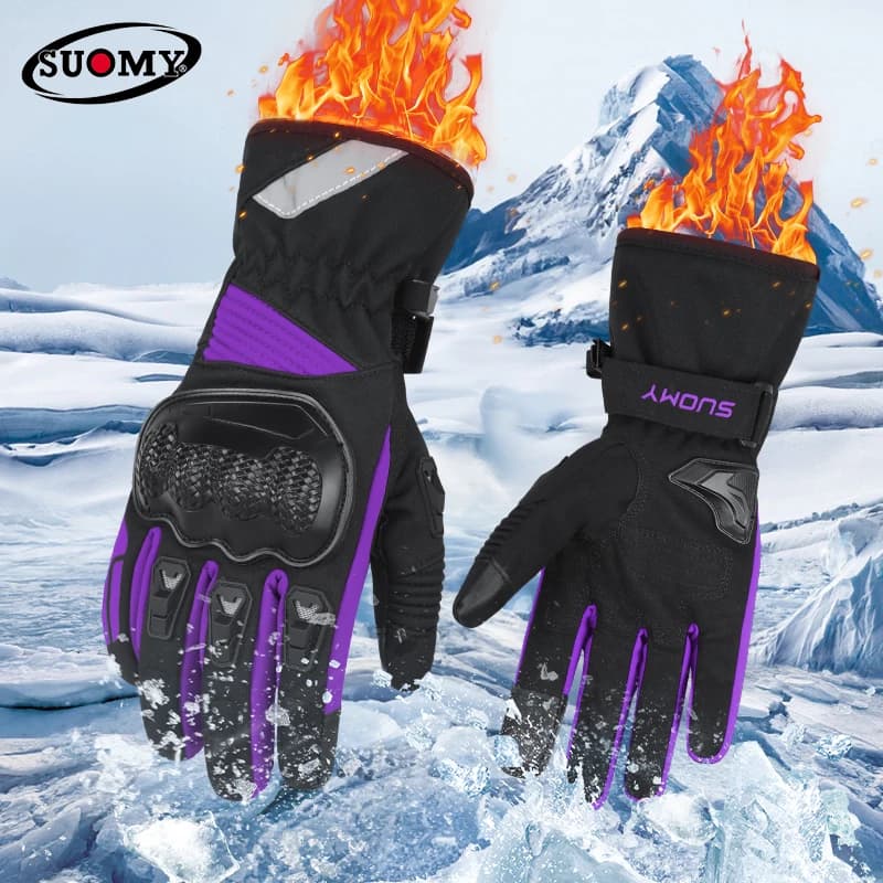 SUOMY Guanti da moto touchscreen antiscivolo caldi per pendolari urbani invernali Guanti da motocross da corsa anti-caduta impermeabili antivento