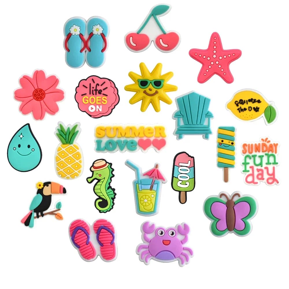 Bere gelato estate ciondoli per scarpe per Crocs accessori Charms zoccoli Bubble Slides decorazione per scarpe fai da te fibbia regali per feste