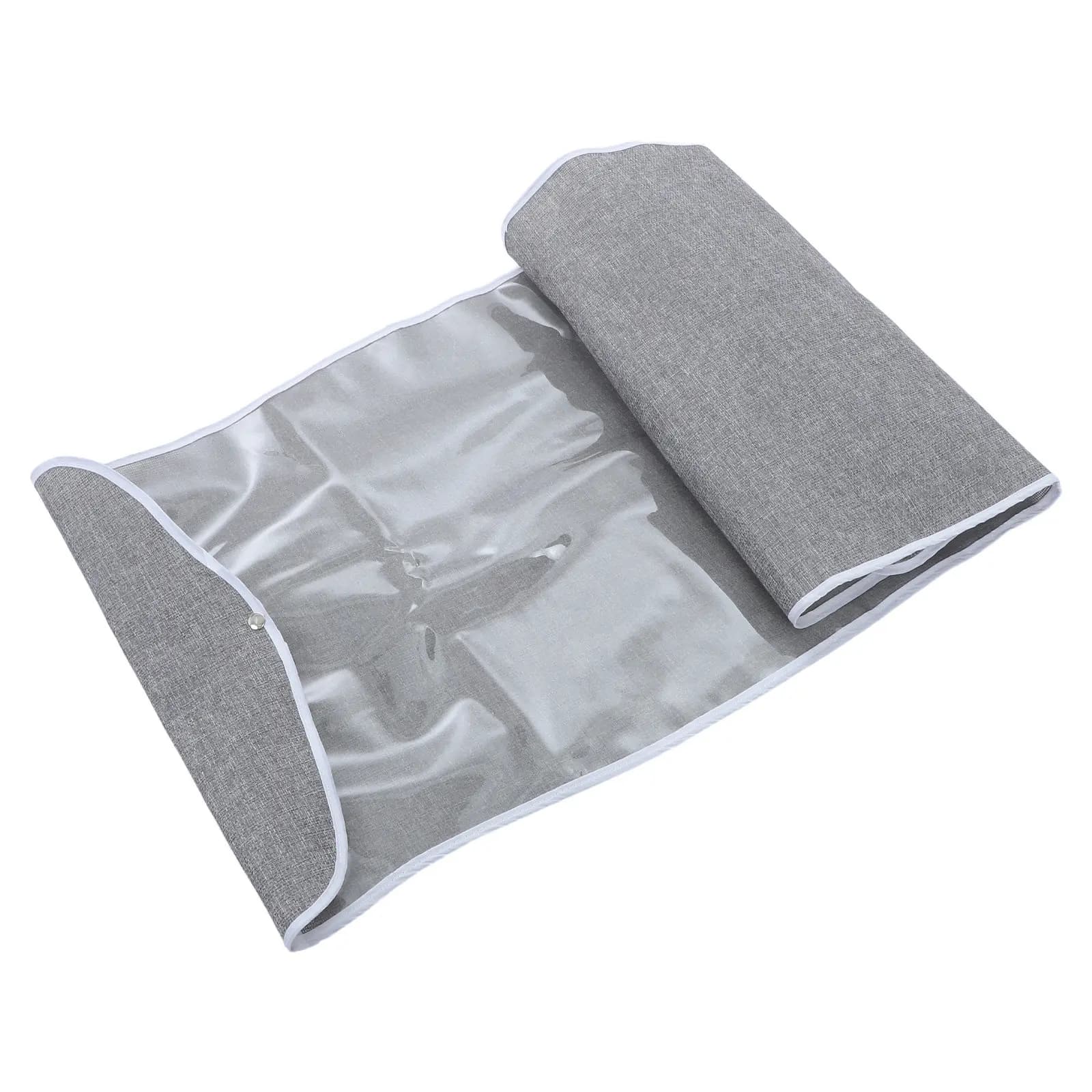 Ironing Board Dust Cover Bag Clear Foldable 51x17.3 Inch Protective Sleeve Snap Fastener Upright Iron Board Storage Laundry Room