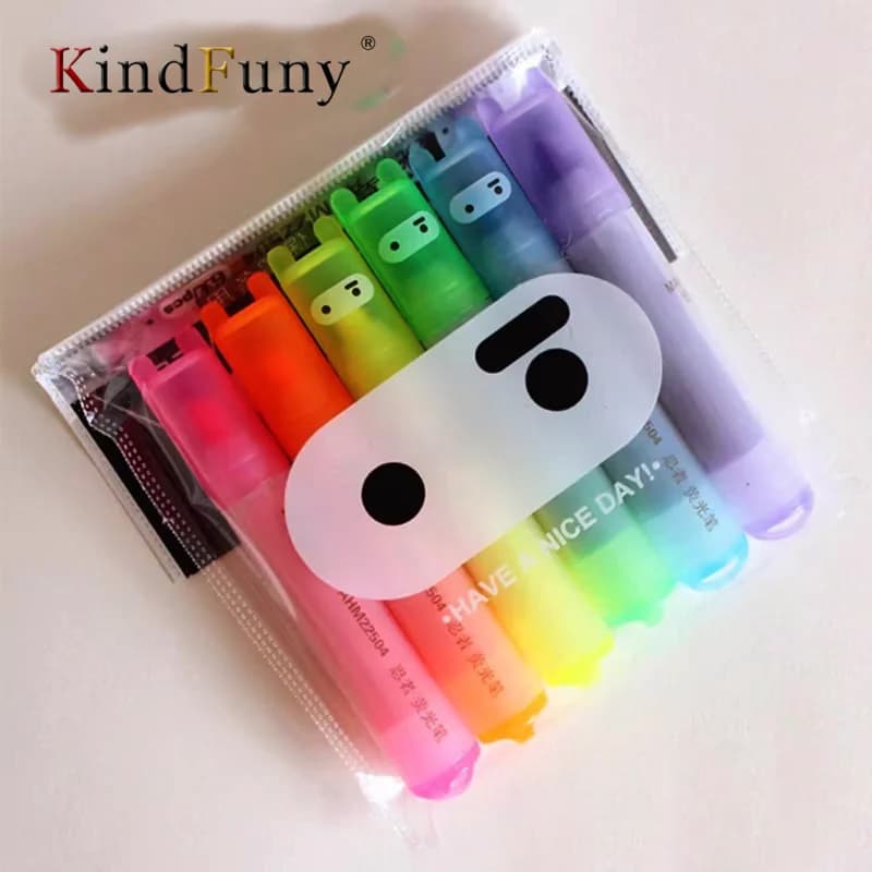 6 pz/set Coniglio Mini Evidenziatore Fluorescente Penna Kawaii Gesso Pennarelli Materiale di Cancelleria Escolar Papelaria Scuola Supplie