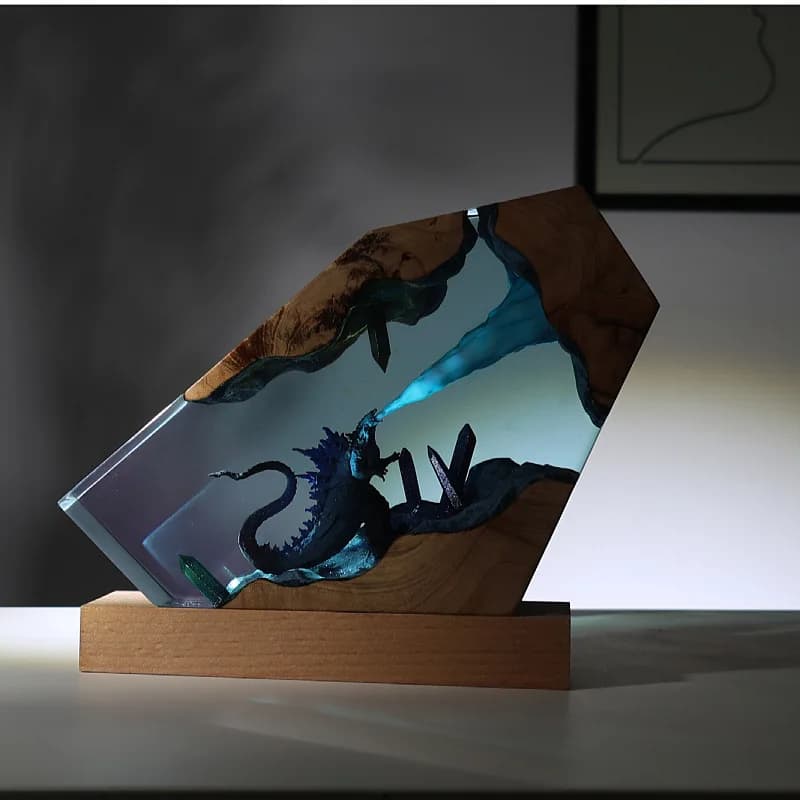 Godzilla peripheral model ornaments resin night light European bedroom crafts ornament model night light birthday gift