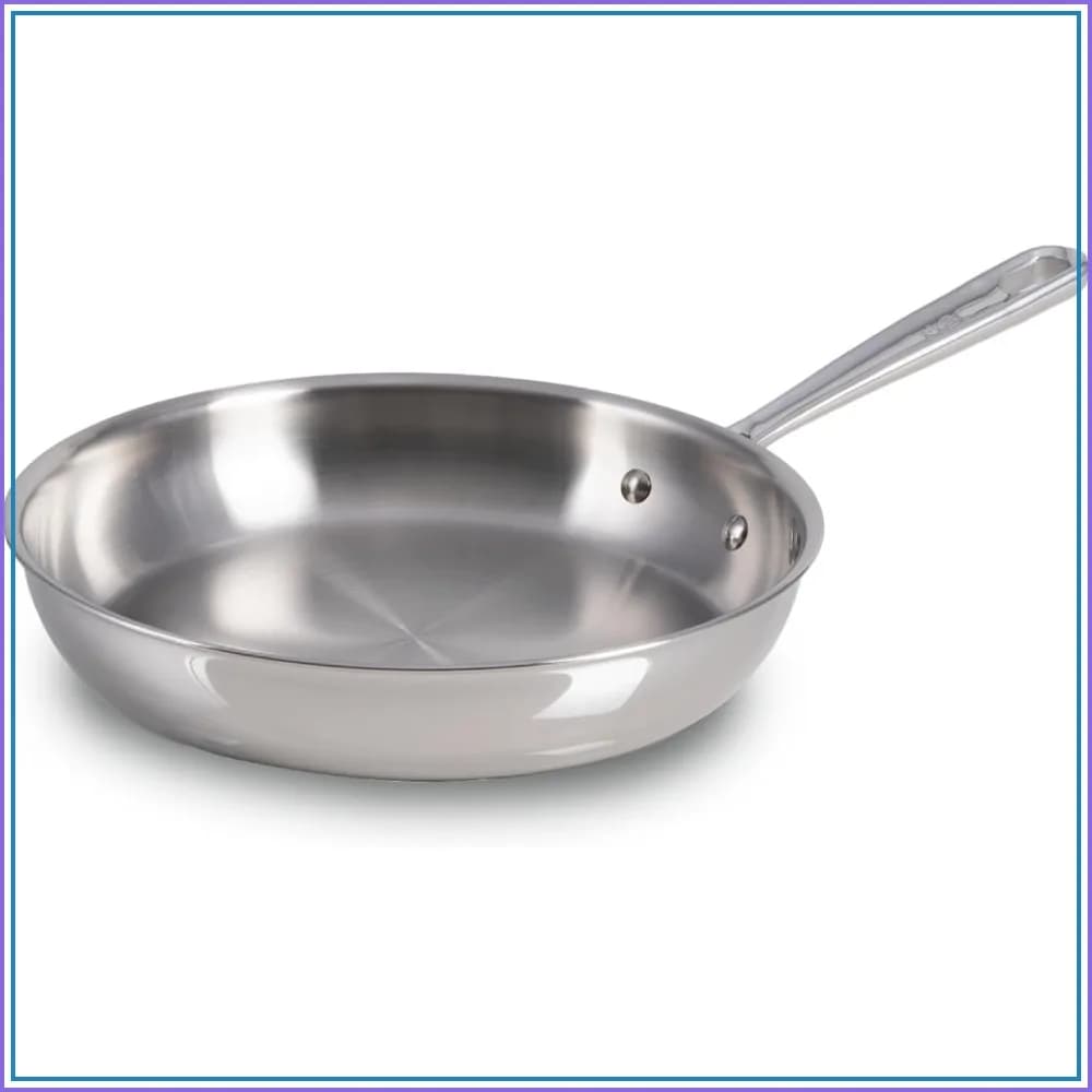 Tri-Ply Stainless Steel Fry Pan 10 Inch Induction Cookware, Oven Safe 500F, Fast & Even Heat, Professional Quality, Frying Pan, Skillet