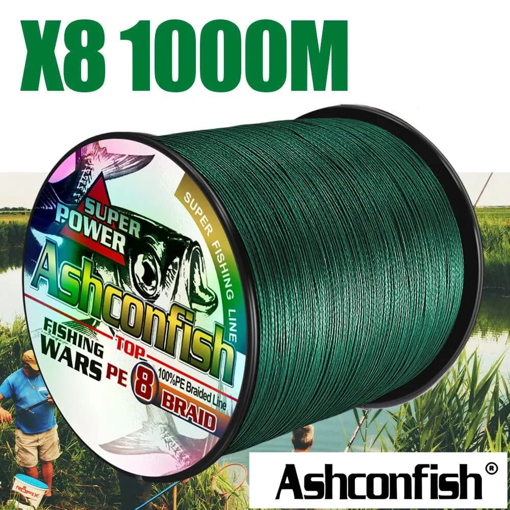 Ashconfish 8 fili lenza intrecciata 8 fili cavo da pesca corda da pesca 1000M 8 treccia PE multifilamento lenza invernale 6-300LB