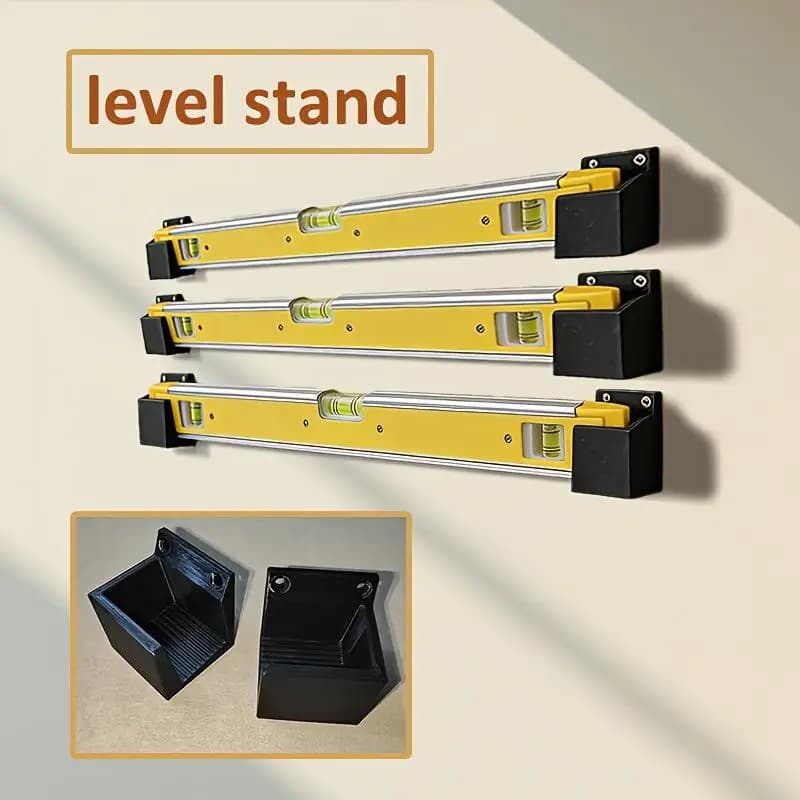 2PCS Spirit Level Wall Mount Holders With Durable Construction And Easy Installation Perfect For Garage Workshop Tool Storage