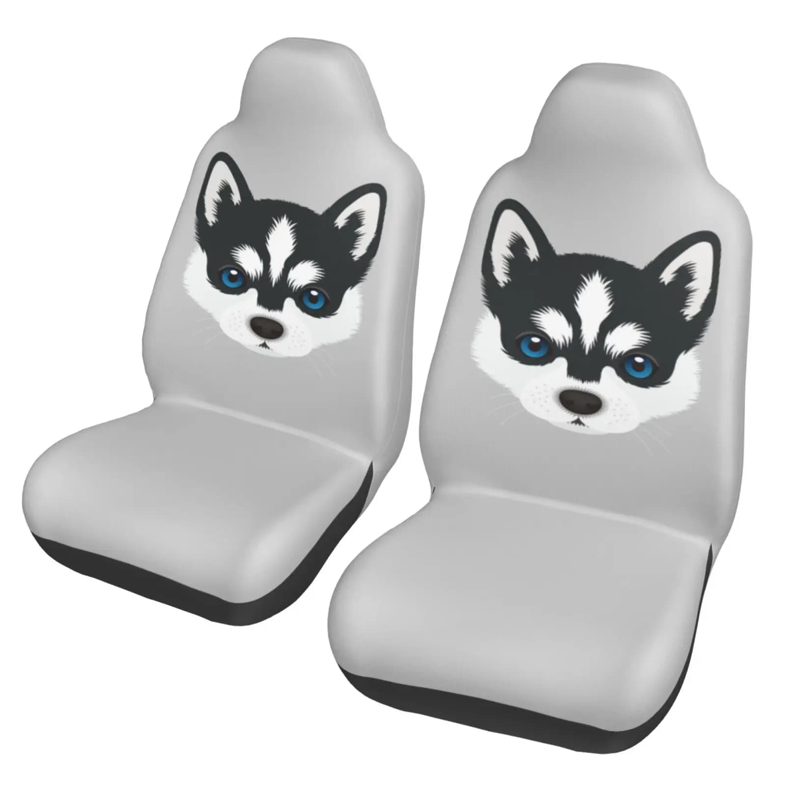 Simpatico kit di protezione per coprisedile anteriore per auto Shiba Inu con stampa animalier - Kit di protezione per sedile accessorio interno facile da pulire da 2 pezzi