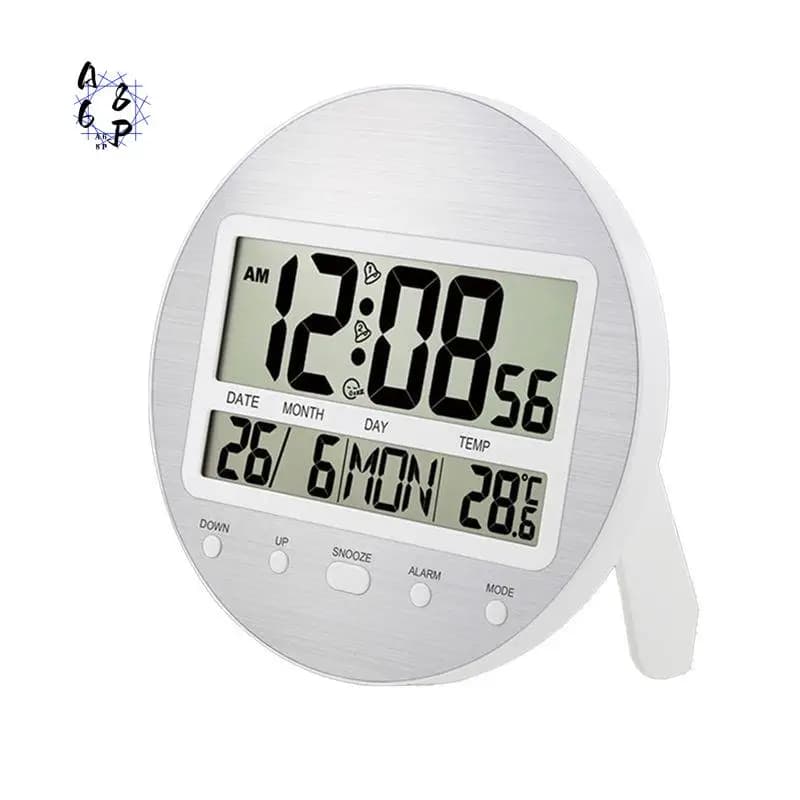 A68P-Alarm Clock 12/24 Hour Battery Operated Self-Setting Wall / Desk Mount Calendar Digital Clock For Bedroom Bedside