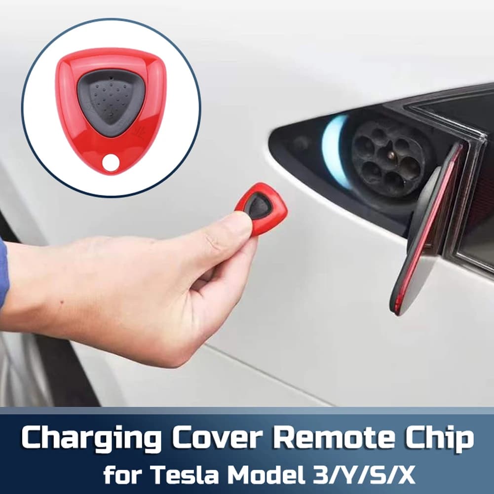 1-3pcs For Tesla Model Y/3/S/X Charging Port Remote Control 15m Range Lithium Battery Charger Pile Opening Cover Port Key Chip