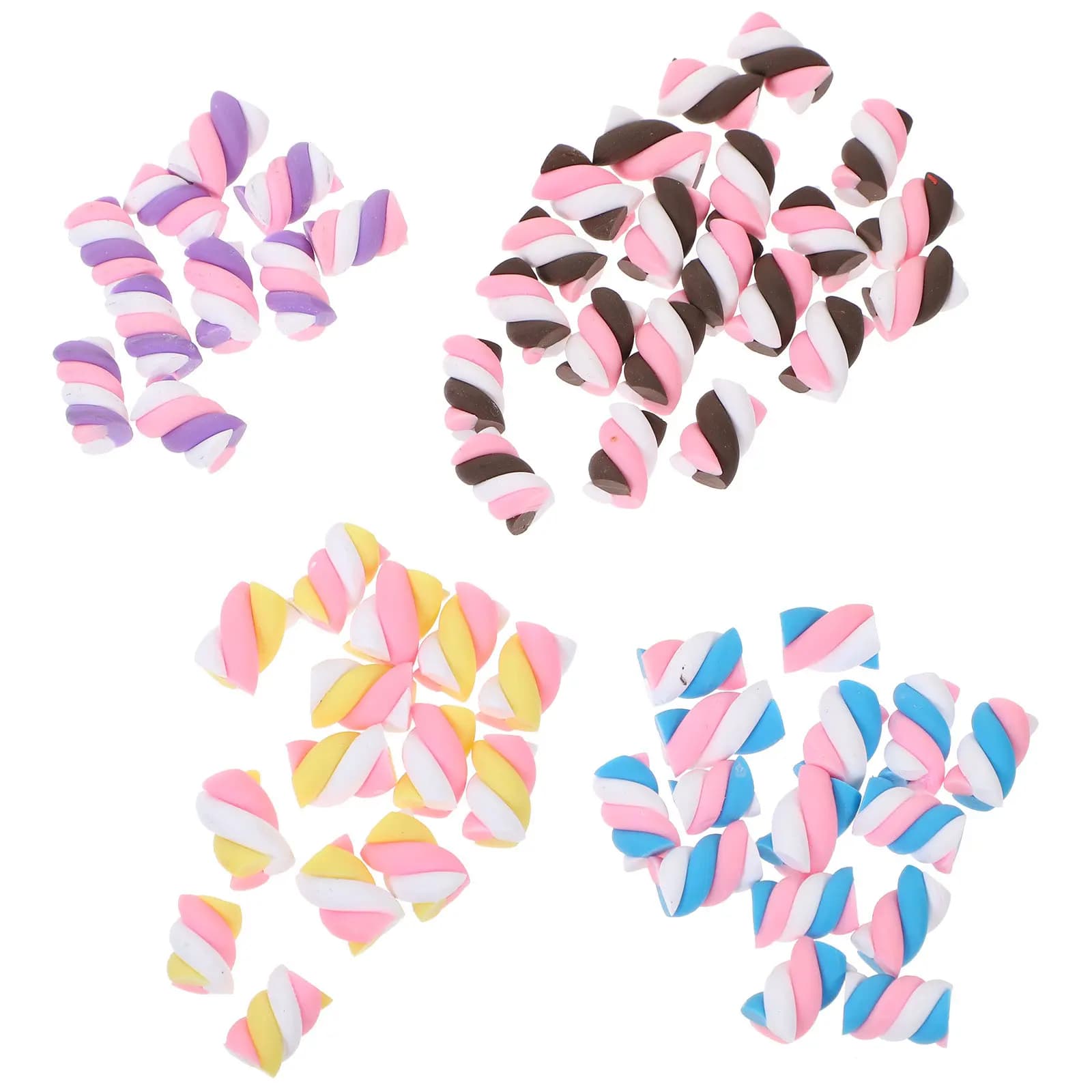 60 Pezzi Assortiti di Accessori in Ceramica a Forma di Caramella, Materiale Fai-da-Te per Decorazione di Custodie per Cellulari, Astucci, Scrapbooking, Anelli, Blocco Note, Fermagli per Capelli