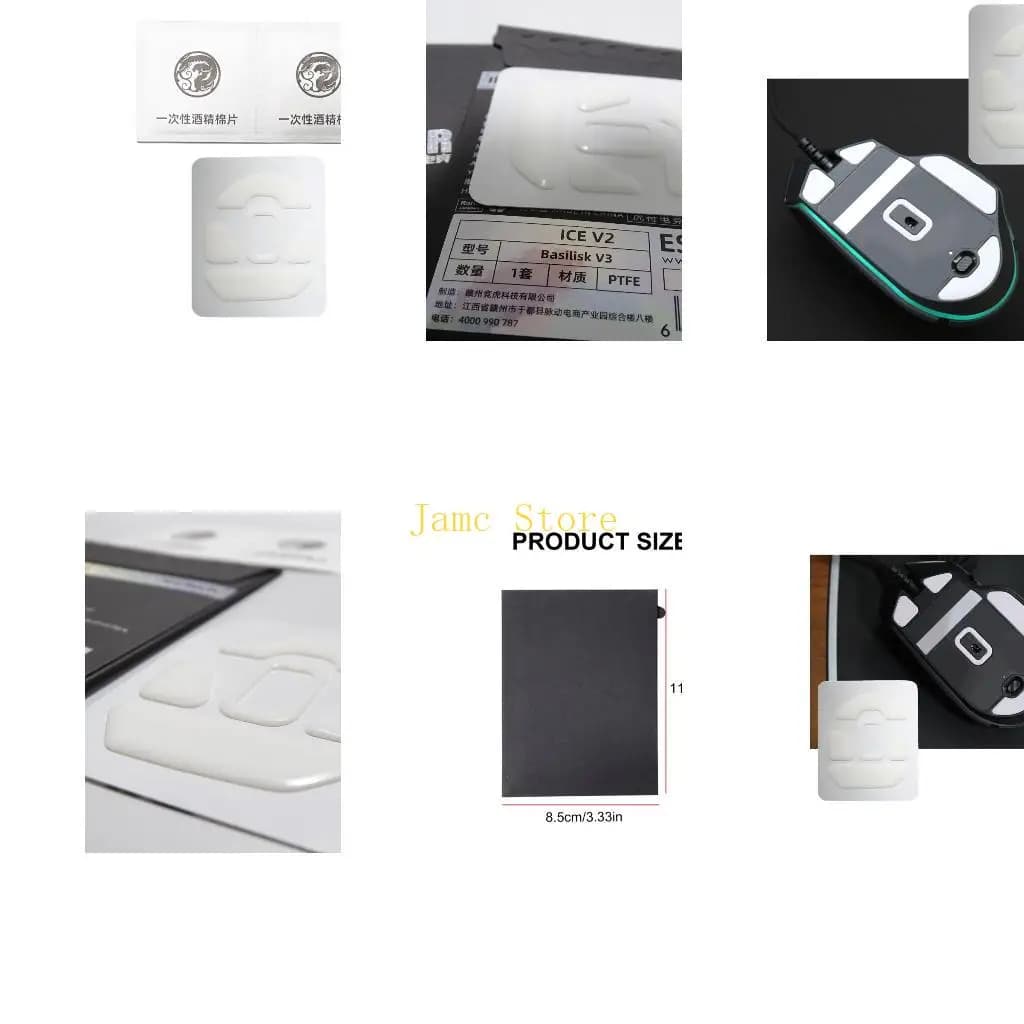 LX0B 1 Confezione Esportstiger Ice Mouse Pattini per Basilisco Mouse Piedi Pad Scivola Piedi Curvi