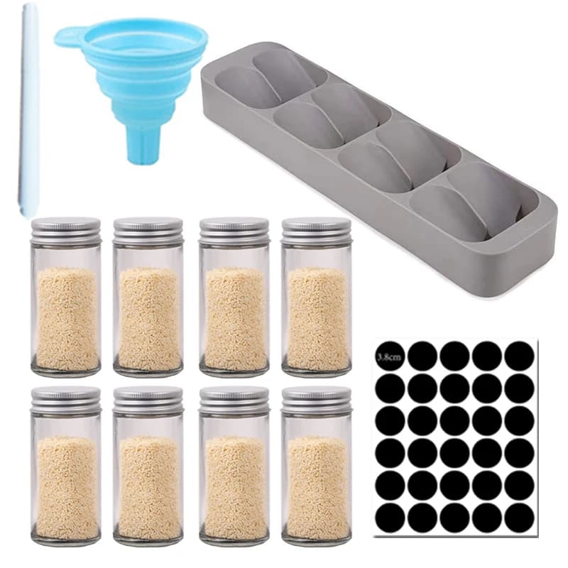 Set di barattoli di spezie in vetro scatola di condimento coperchio condimento pentola bottiglia di condimento forniture e materiali da cucina in vetro contenitore per cantina