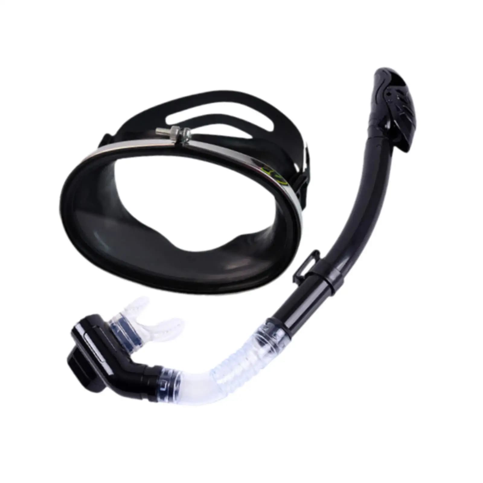 Maschera Subacquea Monolente con Boccaglio, Set Antiappannamento per Snorkeling, Maschera Impermeabile con Boccaglio Asciutto per Fotografia Subacquea