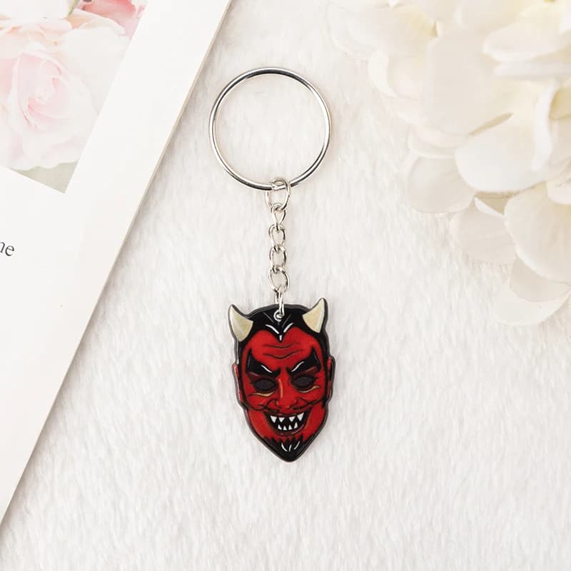 1PC Portachiavi di Halloween Diavolo Sanguinante Ciondoli magici OUIJA Gatto nero Specchio acrilico Portachiavi Borsa Creepy Gioielli Charms