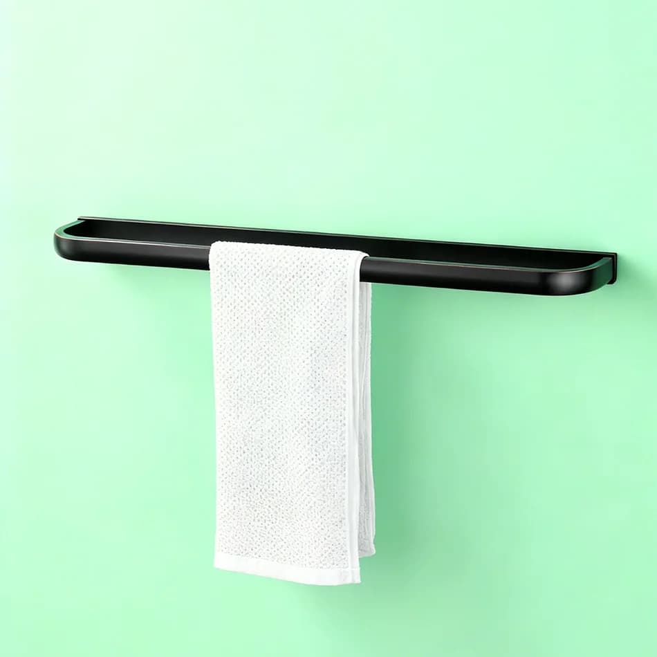Portasciugamani nero Ottone bianco 57 cm Lusso nichel antico Cromo Oro rosa Lavabo Bagno Porta asciugamani singolo Mensola portaoggetti
