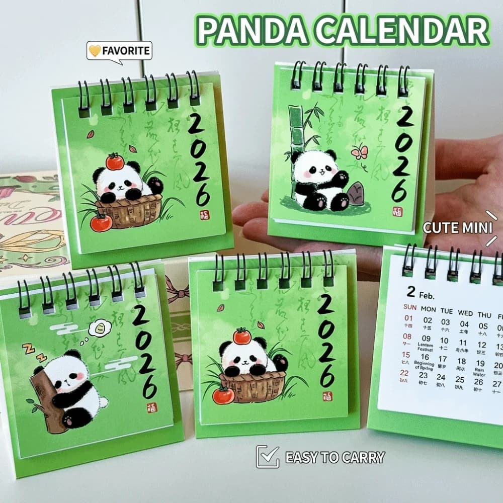 Mini calendario da tavolo in stile cinese, agenda annuale, agenda, organizer multifunzione, forniture per ufficio domestico