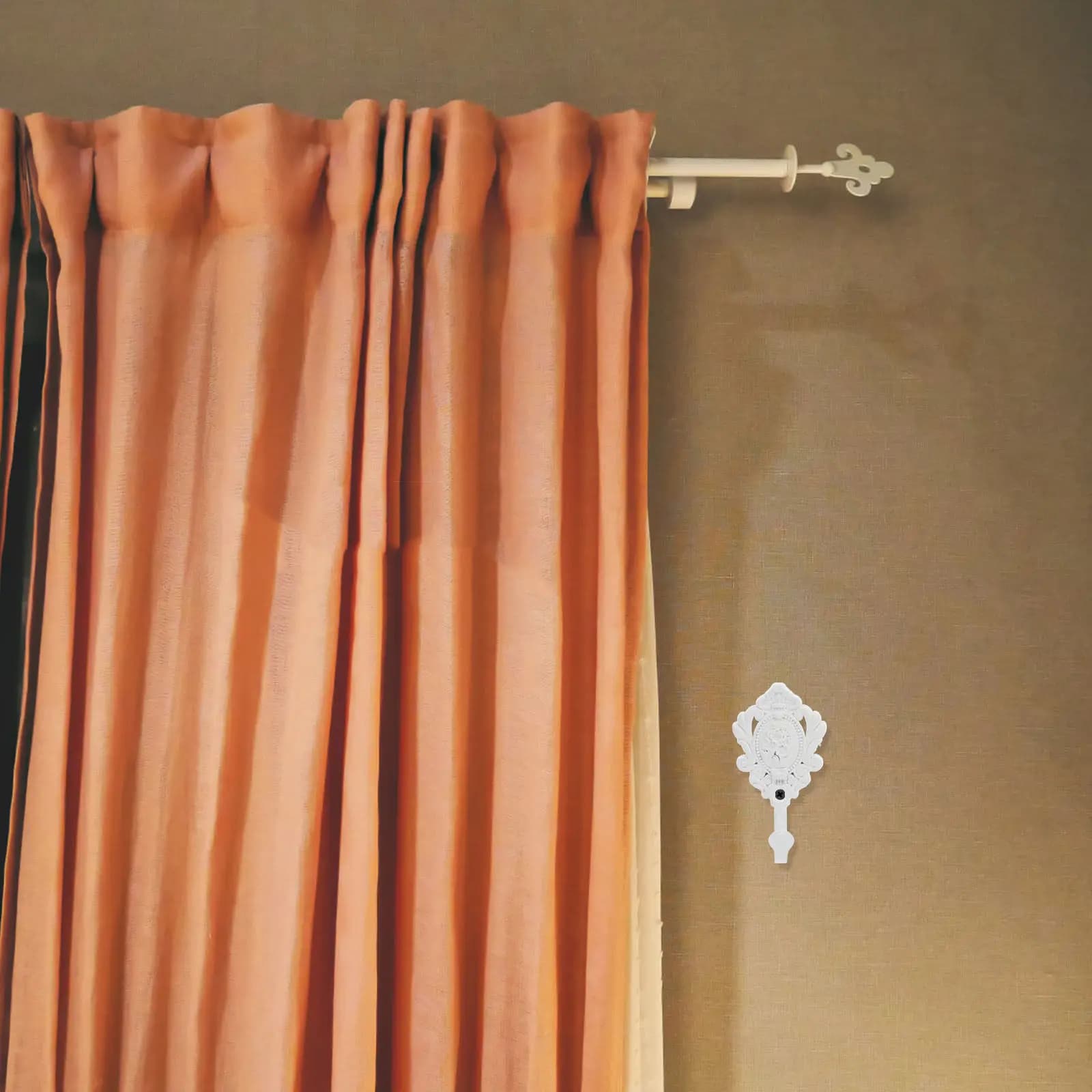 2 Pezzi Ganci Laterali per Tende in Lega di Zinco, Ganci Vintage Multiuso da Parete per Tende, Asciugamani, Cinture, Borse, Chiavi