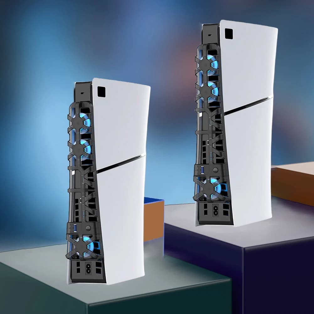 Ventola di raffreddamento con luce LED e 3 ventole Sistema di raffreddamento efficiente 1100 RPM Accessori di raffreddamento per console PS5 Slim