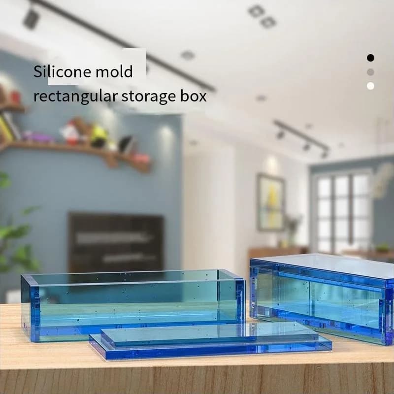 R3MC Domino Box Resin Molds Silicone Jewelry Storage Mold Epoxy Casting Case Mold 19x15cm Rectangular DIY Silicone Mold
