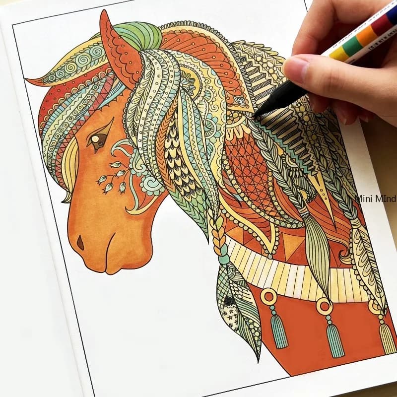 An Adult Decompression Sketchbook With Colored Graffiti Art, Animal/Landscape/Flower Themes, Artistic And Creative Gifts