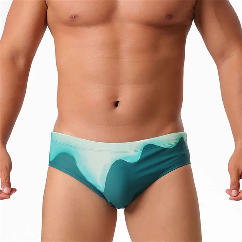 Slip da bagno sexy da uomo aderenti, stampati con imbottiture, costume da bagno sexy da spiaggia, bikini brasiliano