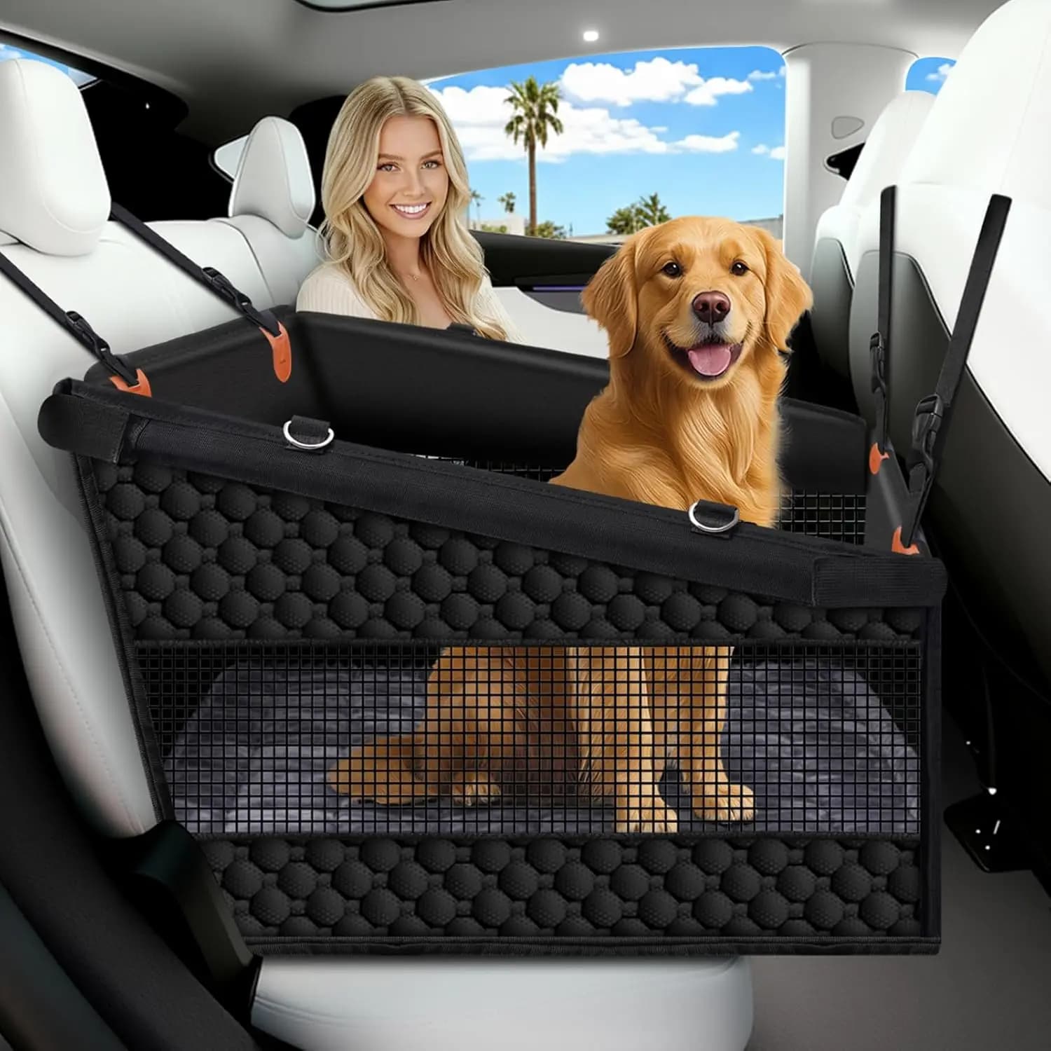 Coprisedile Auto Impermeabile per Cani con Tappetino per Cani di Taglia Media e Grande, Adatto Universalmente a SUV e Camion