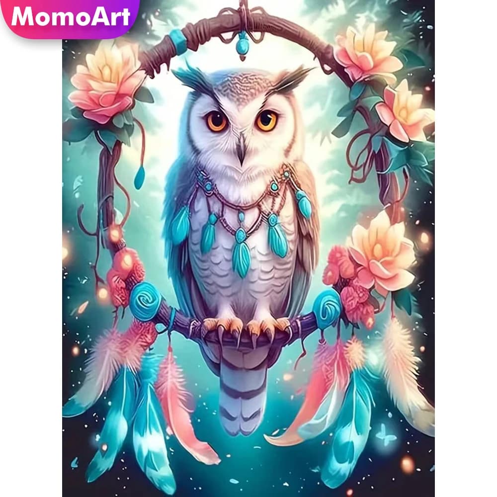 Momoart 5D DIY Diamond Embroidery Owl Mosaic Bird Animal New Arrival Set Flower Diamond Painting Dreamcatcher Decor for Home
