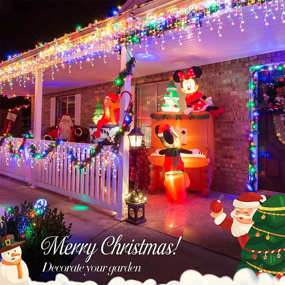 4Mx0.6M LED Ice Tent String Lights EU/US Plug 220V for Christmas Wedding Garden Street Decorative Lighting Droop