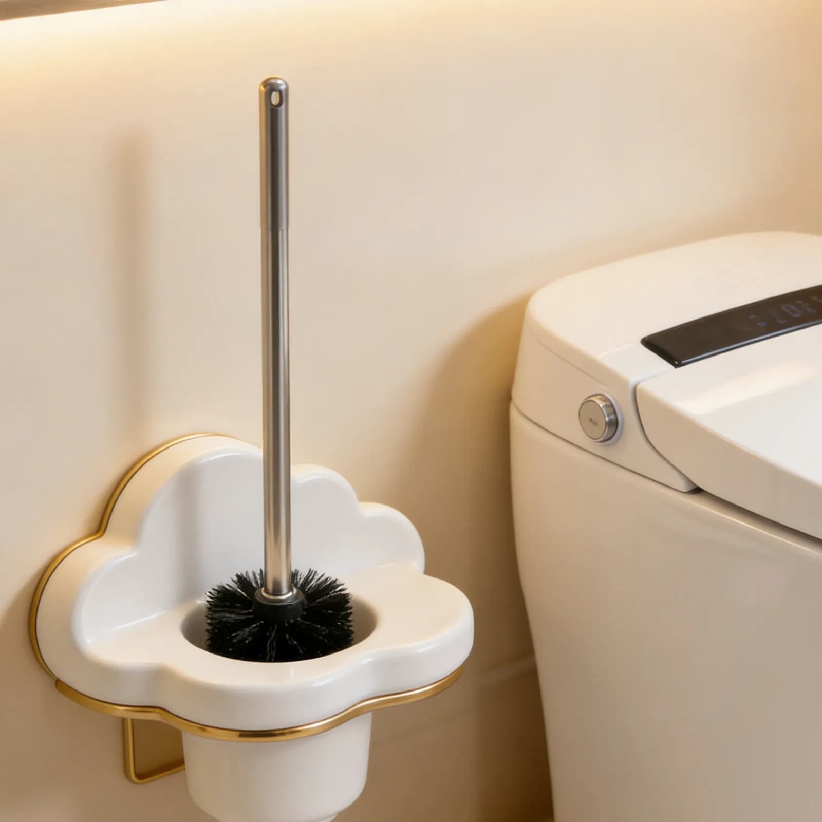 Set di 5 Testine di Ricambio in Plastica per Spazzola WC, Setole Rigide, Strumento per la Pulizia del Bagno Domestico