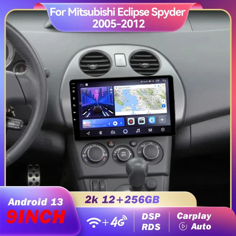 Autoradio Automotivo Schermo Multimediale Per Mitsubishi Eclipse Spyder 2005-2012 Navigazione WiFi/4G GPS Android 13 Carplay