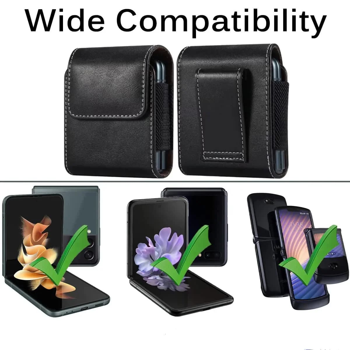 Custodia per telefono in pelle con clip da cintura per Samsung Galaxy Z flip7 flip6 Flip4 Flip 4 5g FLIP5 Flip3 Flip 7 6 5 3 per Moto Razr Cover